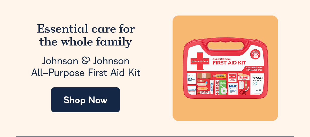 Essential care for the whole family   Johnson & Johnson All-Purpose First Aid Kit - Shop Now 