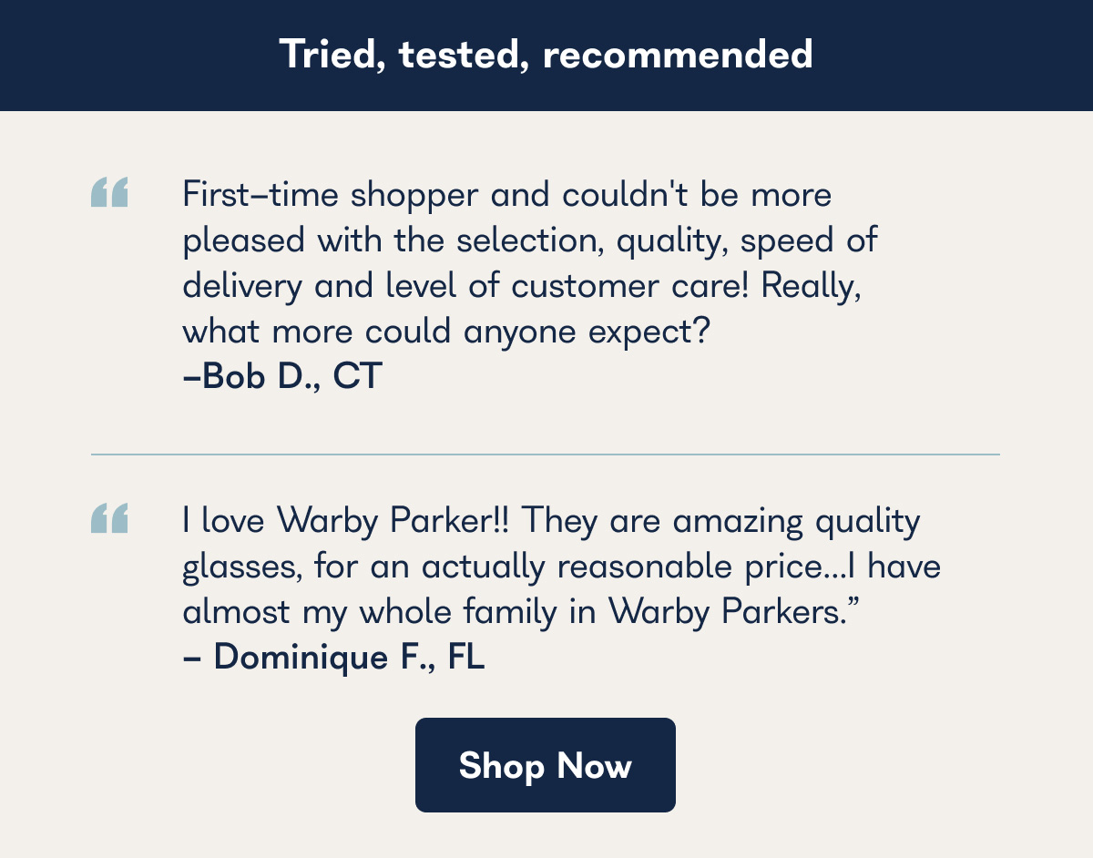 Tried, tested, recommended