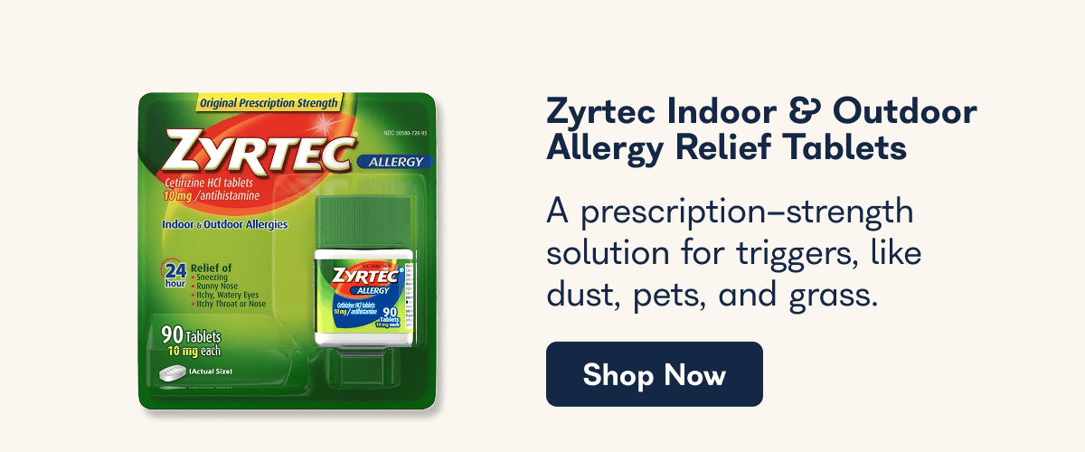 Zyrtec Indoor & Outdoor Allergy Relief Tablets