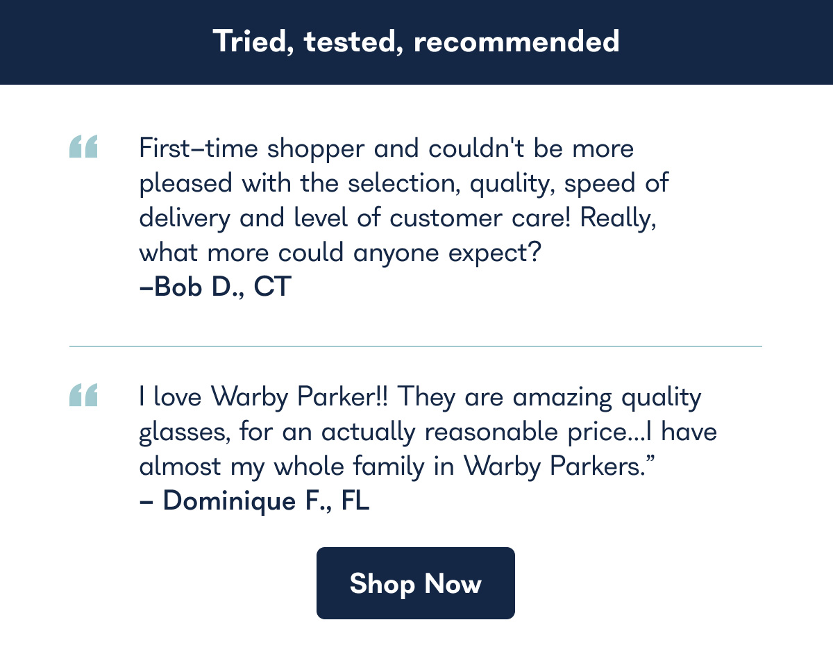 Tried, tested, recommended