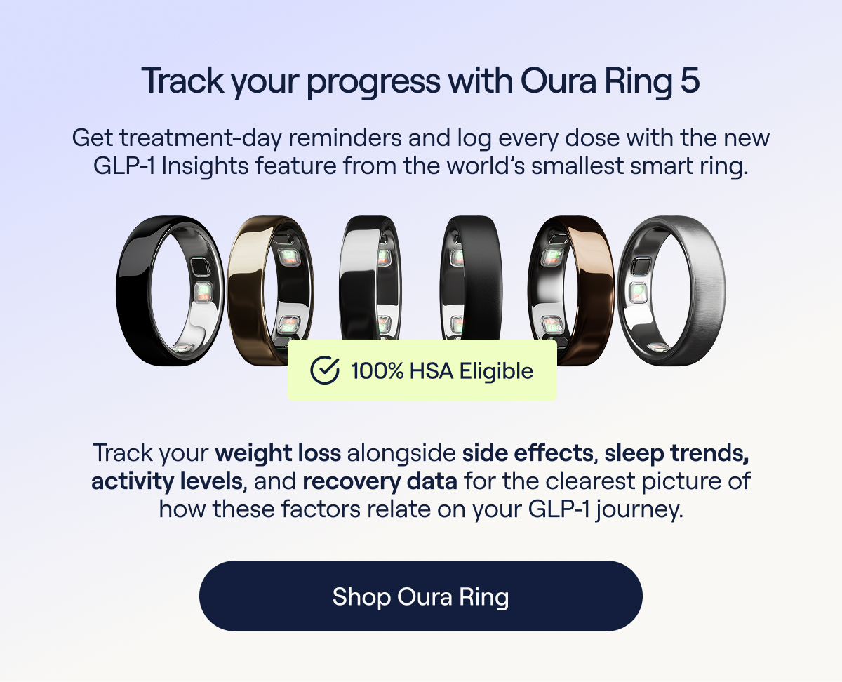 Track your progress with Oura Ring 5. Get treatment-day reminders and log every does with the new GLP-1 Insights feature from the world's smallest smart ring. Shop Oura Ring