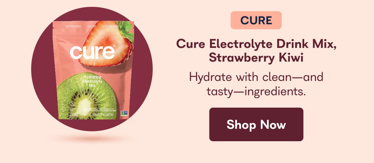 Cure Hydrating Electrolyte Drink Mix Pouches, Strawberry Kiwi