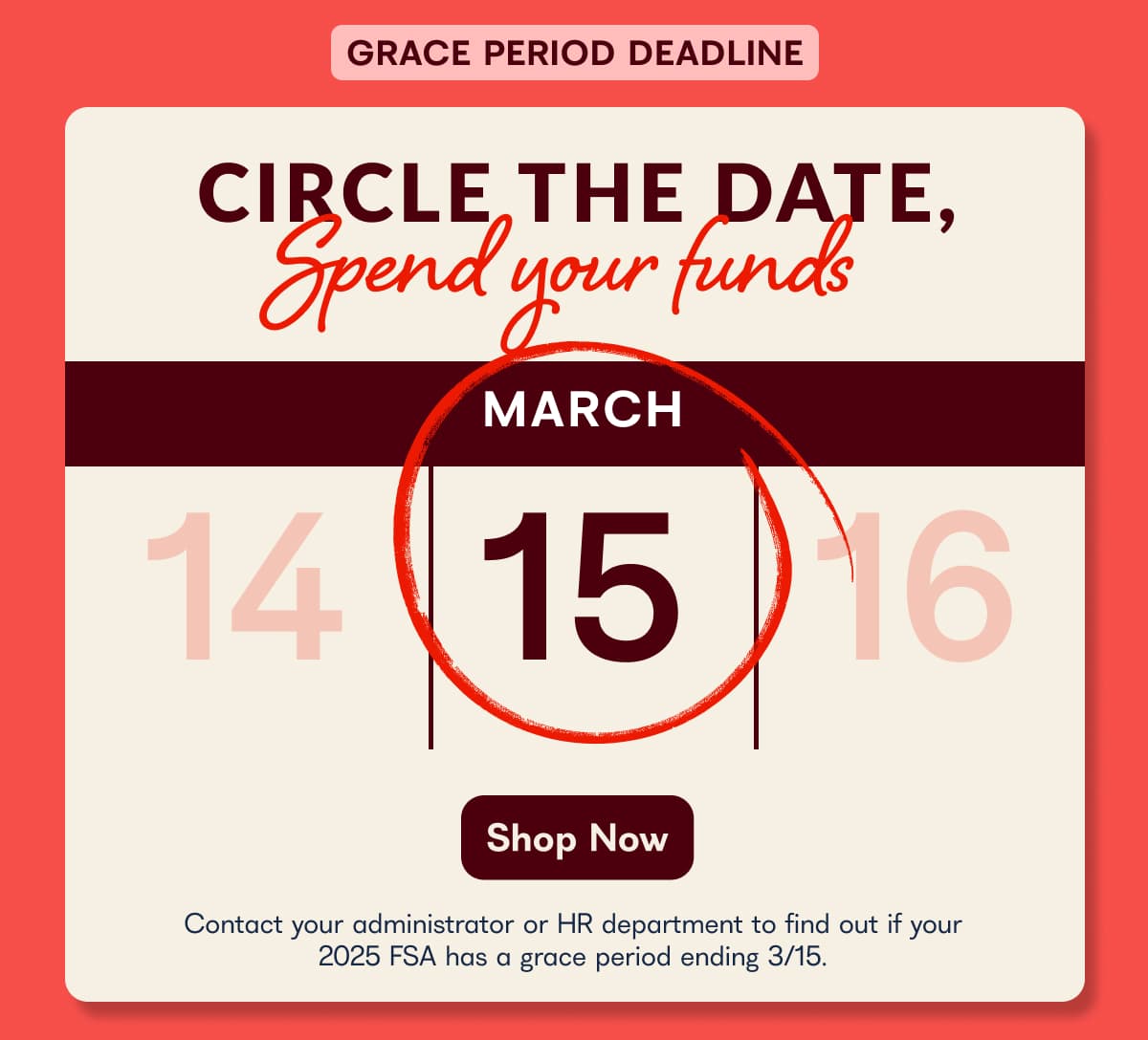 CIRCLE THE DATE, Spend your funds