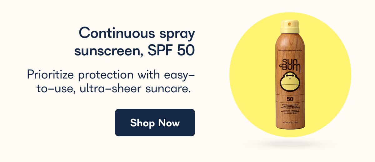 Continuous spray sunscreen, SPF 50