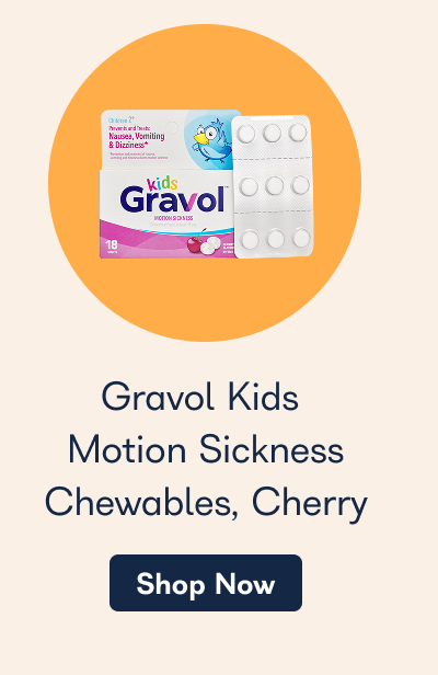Gravol Kids Motion Sickness Chewables, Cherry