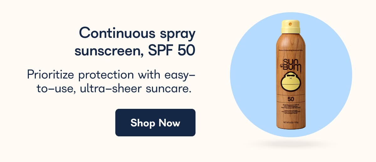 Continuous spray sunscreen, SPF 50