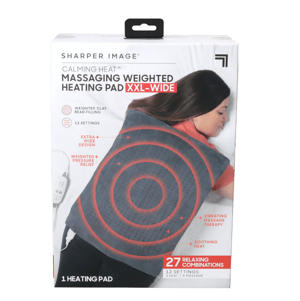 Sharper Image Calming Heat Massaging Weighted Heating Pad