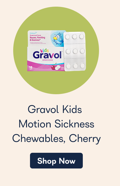 Gravol Kids Motion Sickness Chewables, Cherry