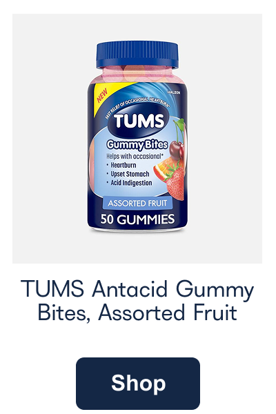 TUMS Antacid Gummy Bites, Assorted Fruit