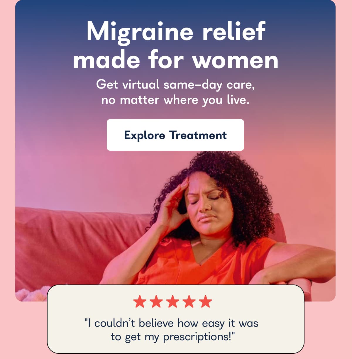 Migraine relief made for women