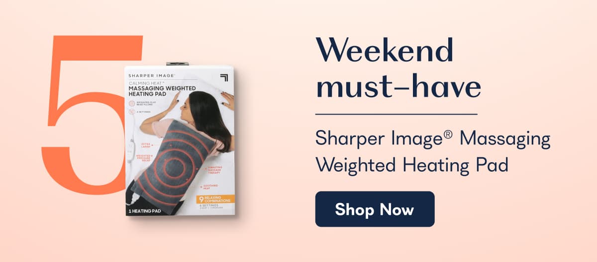 Weekend must-have - Sharper Image® Calming Heat Massaging Weighted Heating Pad, 6 Settings - 3 Heat, 3 Massage, 12” x 24”, 4 lbs