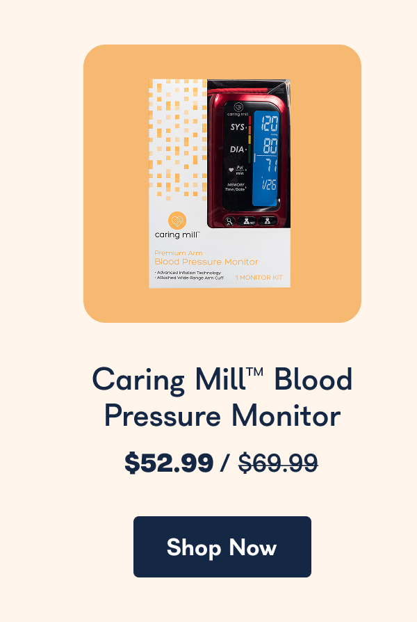 Caring Mill Blood Pressure Monitor. - Shop Now