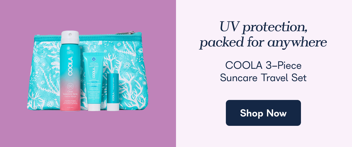 UV protection, packed for anywhere. COOLA 3-Piece Suncare Travel Set  Shop Now