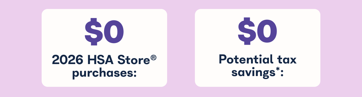 Your HSA Store® Potential tax purchases: savings*:
