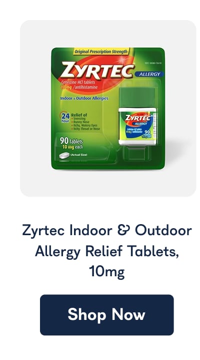 Zyrtec Indoor & Outdoor Allergy Relief Tablets, 10mg