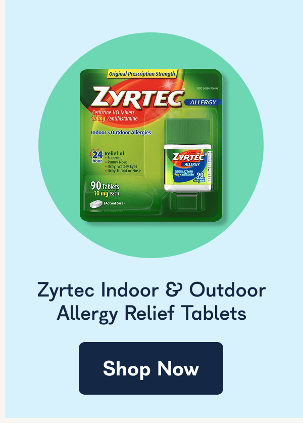 Zyrtec Indoor & Outdoor Allergy Relief Tablets
