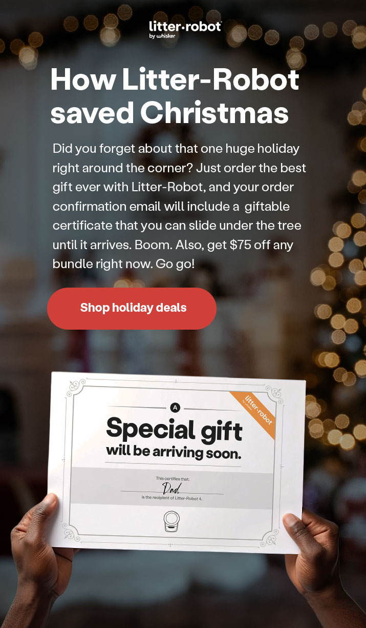 How Litter-Robot saved Christmas: Order today and receive a giftable certificate