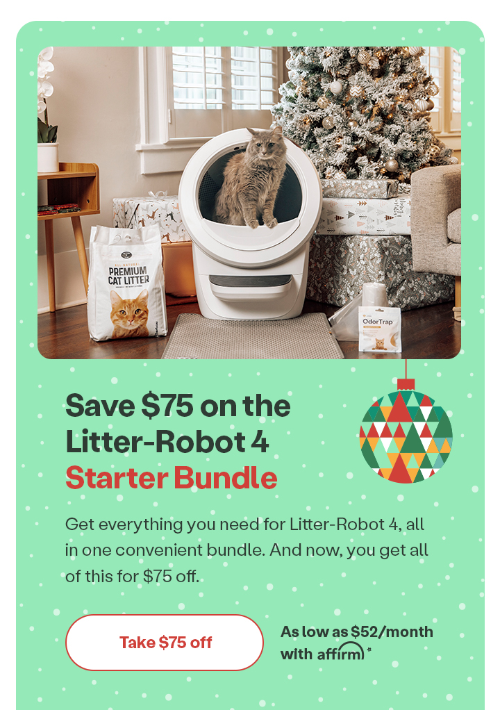 Take $75 off the Litter-Robot 4 Starter Bundle: Shop now