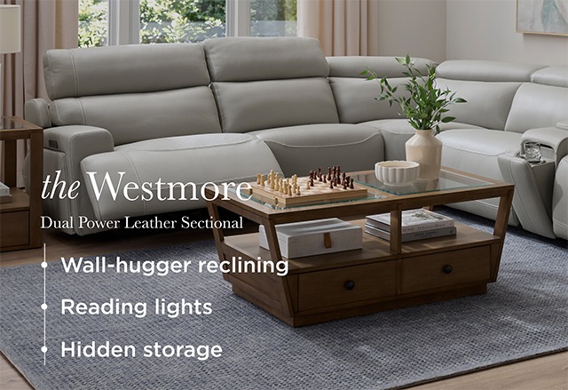 The Westmore Dual Power Leather Sectional