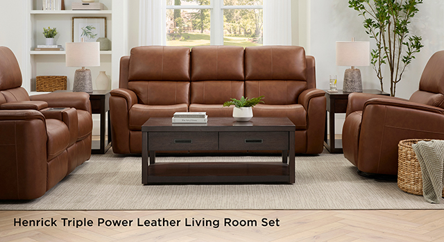 Henrick Triple Power Leather Living Room Set