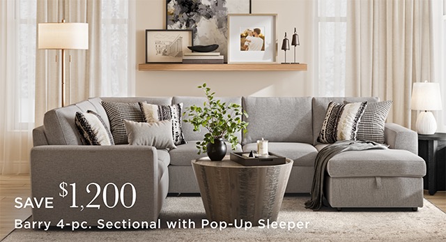 Barry 4-pc. Sectional with Pop-Up Sleeper - Save $1,200