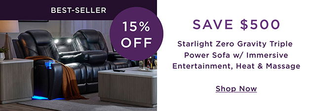 Starlight Zero Gravity Triple Power Sofa - Save $500 - Shop Now