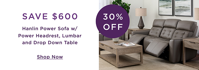 Hanlin Power Sofa w/ Power Headrest - Save $600 - Shop Now