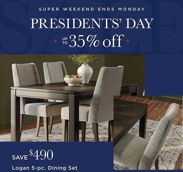 Presidents' Day Super Weekend - 35% Off - Shop Now