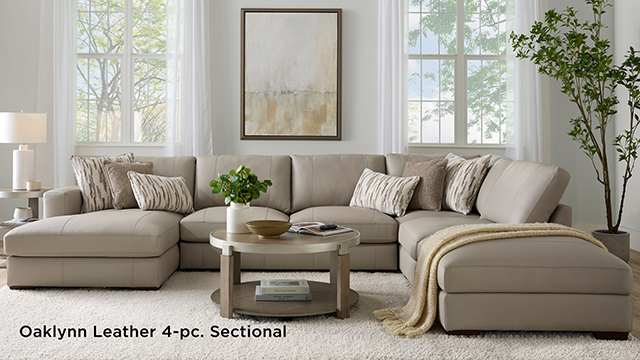 Oaklynn Leather 4-pc. Sectional