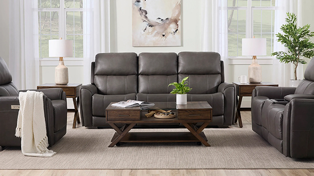 View Living Room - Featuring: Calvin Triple Power Sofa w/ Drop Down Table