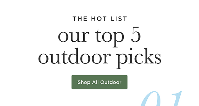 The Hot List Our Top 5 Outdoor Picks - Shop All Outdoor
