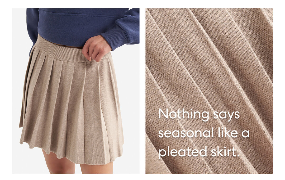 Nothing says seasonal like a pleated skirt.