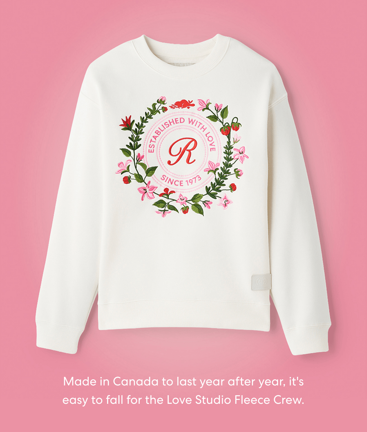 Made in Canada to last year after year, it's easy to fall for the Love Studio Fleece Crew.