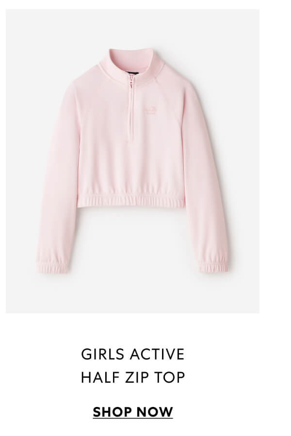 Girls Active Half Zip Top