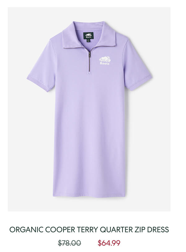 Organic Cooper Terry Quarter Zip Dress