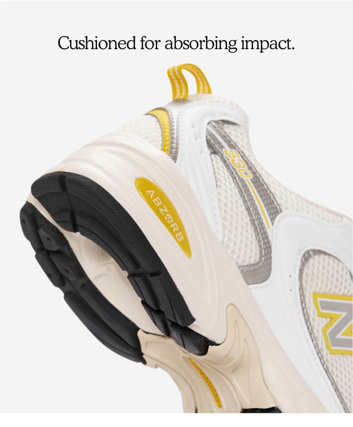 Cushioned for absorbing impact.