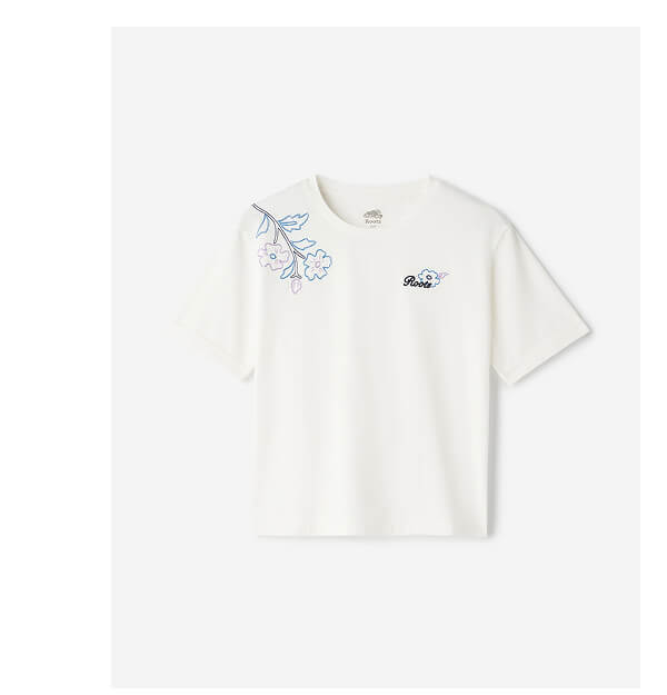 Womens Roots Script Floral T-Shirt