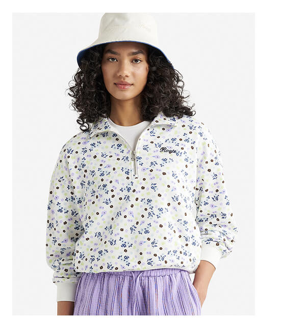 Roots Floral Quarter Zip