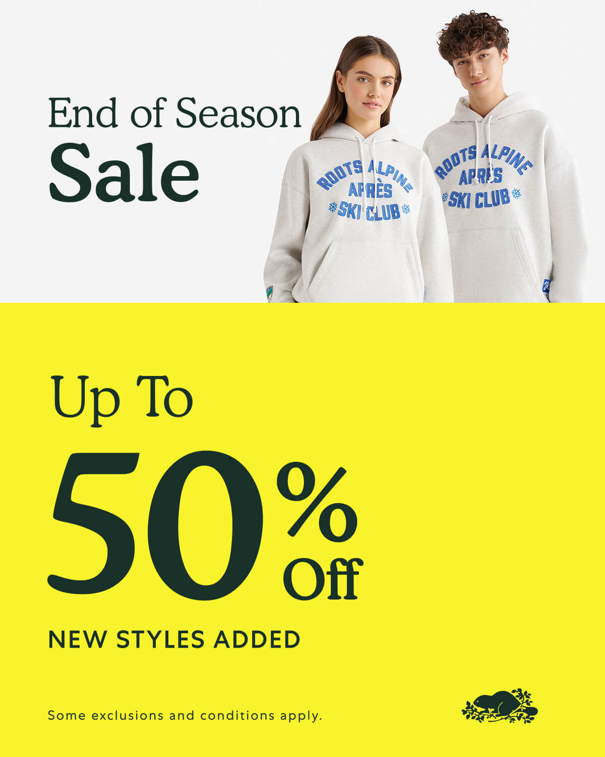End of Season Sale. UP TO 50% OFF. NEW STYLES ADDED