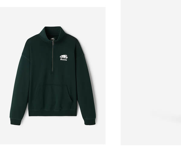 Organic Cooper Relaxed Quarter Zip Stein 