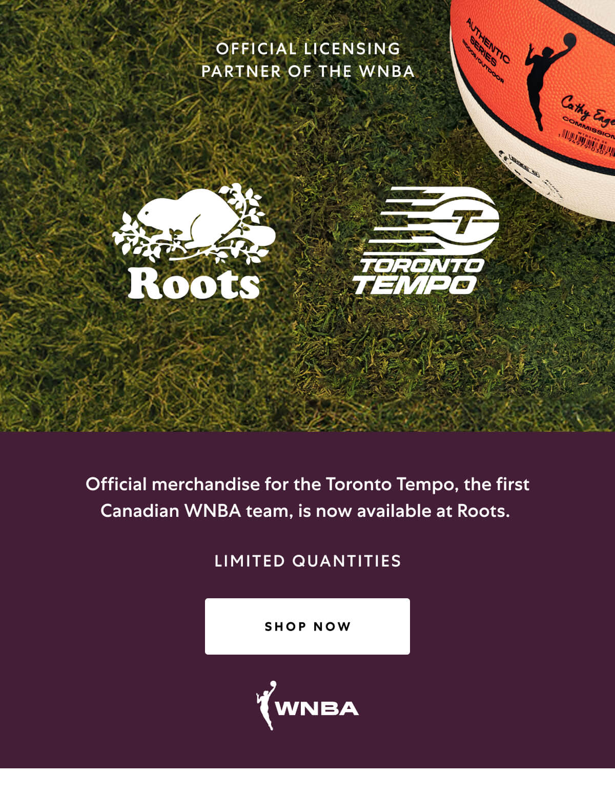 OFFICIAL LICENSING PARTNER OF THE WNBA. Official merchandise for the Toronto Tempo, the first Canadian WNBA team, is now available at Roots. LIMITED QUANTITIES. SHOP NOW