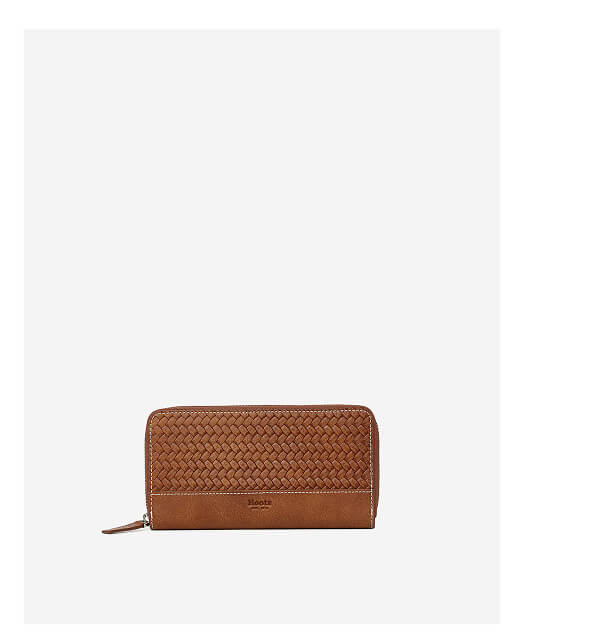 Zip Around Clutch Woven