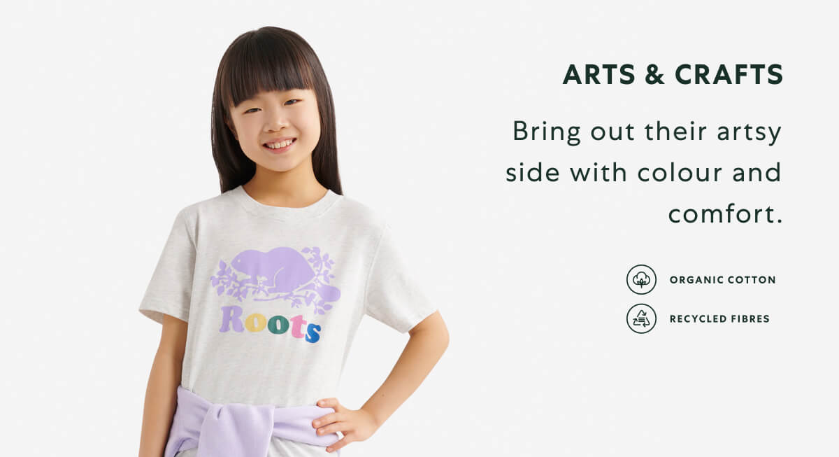 ARTS & CRAFTS  -  Bring out their artsy side with colour and comfort.  -  Organic Cooper Beaver T-Shirt