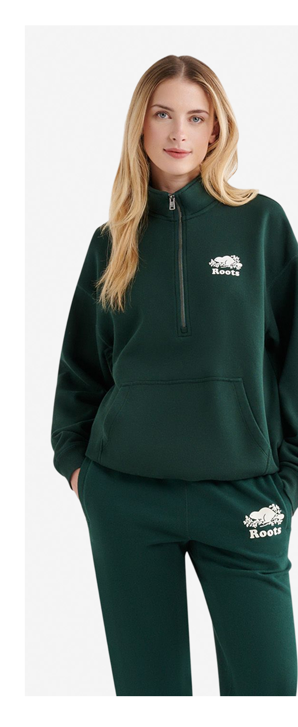 Organic Cooper Relaxed Quarter Zip Stein