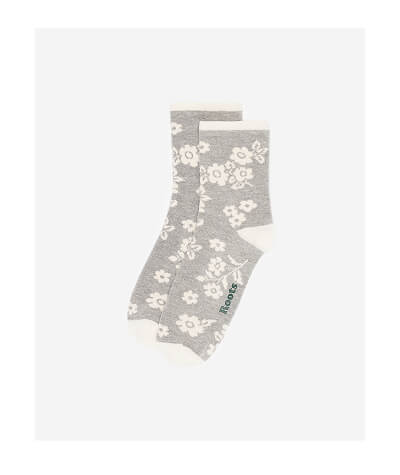 Adult Floral Print Quarter Sock
