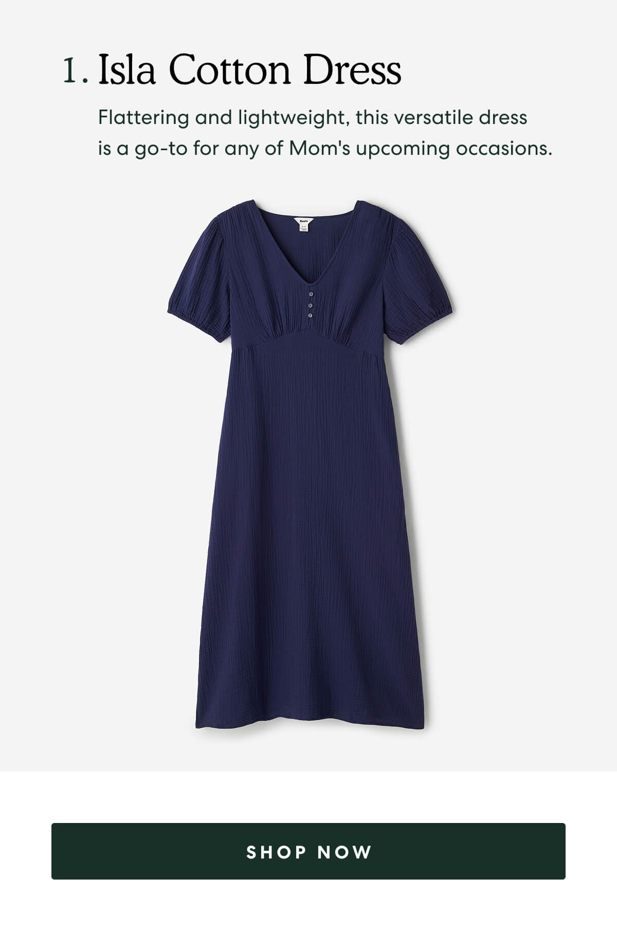 Isla Cotton Gauze Tea Dress