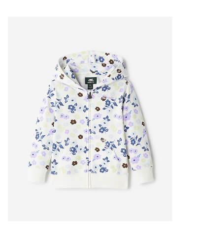 Toddler Floral Full Zip Hoodie