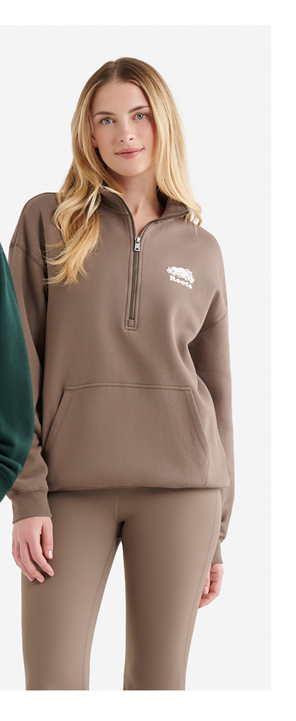 Organic Cooper Relaxed Quarter Zip Stein