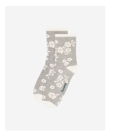 Adult Floral Print Quarter Sock