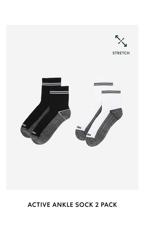 Adult Roots Active Ankle Sock 2 Pack